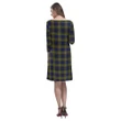 Tartan dresses - Clelland Modern Tartan Dress - Round Neck Dress Clan Badge TH8