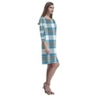 Tartan dresses - Stewart Muted Blue Tartan Dress - Round Neck Dress TH8