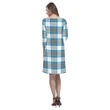 Tartan dresses - Stewart Muted Blue Tartan Dress - Round Neck Dress Clan Badge TH8