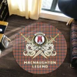 MacNaughton Ancient Clan Crest Tartan Courage Sword Round Rug