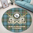 Walkinshaw Clan Crest Tartan Courage Sword Round Rug