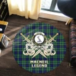 MacNeil of Colonsay Modern Clan Crest Tartan Courage Sword Round Rug