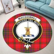 MacDowall Clan Crest Tartan Round Rug