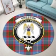 Preston Clan Crest Tartan Round Rug