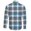 Stewart Muted Blue Tartan Clan Long Sleeve Button Shirt A91