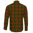 Menzies Green Modern Tartan Clan Long Sleeve Button Shirt A91