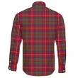 Shaw Red Modern Tartan Clan Long Sleeve Button Shirt A91