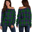 Tartan Womens Off Shoulder Sweater - Carmichael Modern