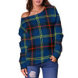 Tartan Womens Off Shoulder Sweater - Grewar - BN