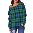 Tartan Womens Off Shoulder Sweater - Campbell Ancient 01 - BN