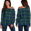 Tartan Womens Off Shoulder Sweater - Forbes Ancient