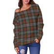 Tartan Womens Off Shoulder Sweater - Murray Of Atholl Weathered - BN