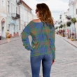 Tartan Womens Off Shoulder Sweater - Stewart Of Appin Hunting Ancient - BN