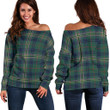 Tartan Womens Off Shoulder Sweater - Kennedy Modern