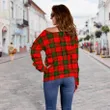 Tartan Womens Off Shoulder Sweater - Dunbar Modern - BN