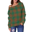 Tartan Womens Off Shoulder Sweater - Menzies Green Ancient - BN