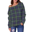 Tartan Womens Off Shoulder Sweater - Campbell Argyll Modern - BN