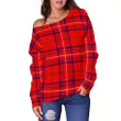 Tartan Womens Off Shoulder Sweater - Rose Modern - BN