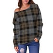 Tartan Womens Off Shoulder Sweater - MacKay Weathered - BN
