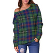 Tartan Womens Off Shoulder Sweater - Wood Modern - BN