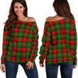 Tartan Womens Off Shoulder Sweater - Blackstock