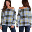 Tartan Womens Off Shoulder Sweater - Bell Of The Borders