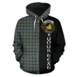 (Custom your text) Campbell Faded Tartan Hoodie Half Of Me TH8