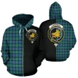 (Custom your text) Campbell of Cawdor Ancient Tartan Hoodie Half Of Me TH8