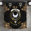 Leask Crest Tartan Bedding Set Black A91