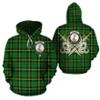 Wallace Hunting Green Clan Crest Tartan Scottish Gold Thistle Hoodie