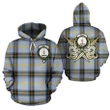 Bell of the Borders Clan Crest Tartan Scottish Gold Thistle Hoodie K32