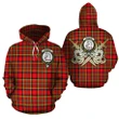 Hepburn Clan Crest Tartan Scottish Gold Thistle Hoodie