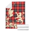 Mar Tartan Scotland Lion Thistle Map Premium Blanket