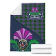Elphinstone Crest Tartan Blanket Scotland Thistle A30