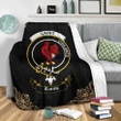 Laing Crest Tartan Premium Blanket Black | Tartan Home Decor | Scottish Clan