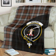 MacRae Hunting Weathered Tartan Clan Badge Premium Blanket Wave Style TH8