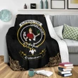Elphinstone Crest Tartan Premium Blanket Black A91