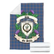 MacLaine of Loch Buie Hunting Ancient Crest Tartan Blanket Thistle A91