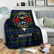 MacLeod Crest Tartan Blanket | Tartan Home Decor | Scottish Clan