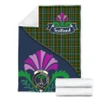 Bisset Crest Tartan Blanket Scotland Thistle A30