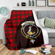 Wallace Weathered Tartan Clan Badge Premium Blanket Wave Style TH8