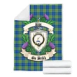 Barclay Hunting Ancient Crest Tartan Blanket Thistle A91
