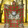 Premium Blanket Leask Clan Crest Gold Courage Symbol