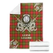 Premium Blanket Leask Clan Crest Gold Courage Symbol
