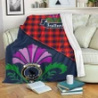 Abernethy Crest Tartan Blanket Scotland Thistle A30