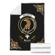 Halkett Crest Tartan Premium Blanket Black | Tartan Home Decor | Scottish Clan