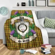 Jardine Crest Tartan Blanket Thistle  | Tartan Home Decor | Scottish Clan