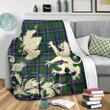 Carmichael Modern Tartan Scotland Lion Thistle Map Premium Blanket Hj4