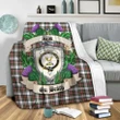 Stewart Dress Modern Crest Tartan Blanket Thistle  | Tartan Home Decor | Scottish Clan