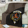 Sutherland Weathered Tartan Clan Badge Premium Blanket Wave Style TH8